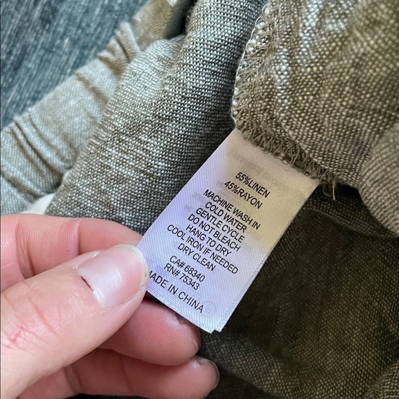 Rachel Zoe Linen Green Wide Leg Pants - Picture 9 of 11